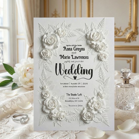 Invitation Vintage Baroque Architectural Garden