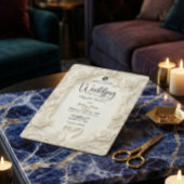 Invitation Vintage Baroque Archway Sculpted Roses Wedding