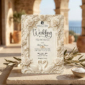 Invitation Vintage Baroque Archway Sculpted Roses Wedding