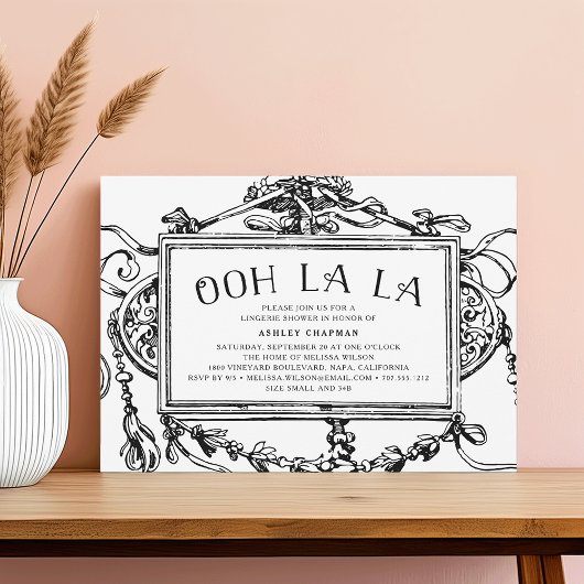 Invitation vintage Baroque Lingerie Douche