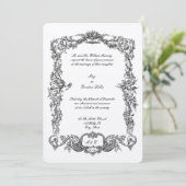 Invitation Vintage Baroque Rococo Floral Garlands & Cherubs (Debout devant)