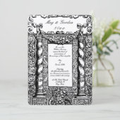 Invitation Vintage Baroque Solomonic Colonne Mariage cadre (Debout devant)