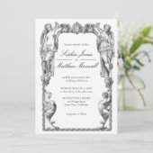 Invitation Vintage Baroque Statue Fine Art Renaissance (Debout devant)