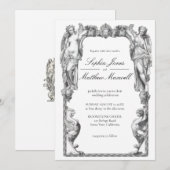 Invitation Vintage Baroque Statue Fine Art Renaissance (Devant / Derrière)