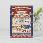 Invitation VINTAGE BASEBALL Bar Mitzvah (Debout devant)