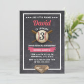 Invitation Vintage Baseball Boy All Star Birthday Chalkboard (Debout devant)