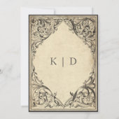 Invitation Vintage Bat Until Death Black Parchment Wedding (Dos)