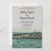 Invitation Vintage bateau île destination été mariage (Devant)