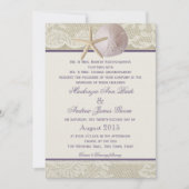 Invitation Vintage Beach Ivory Purple (Devant)