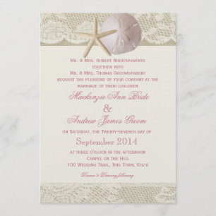 Invitation Vintage Beach Ivory rose