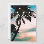 Invitation Vintage Beach Palm Tree Twinkle Mariage (Dos)