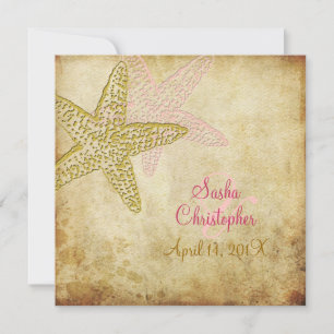Invitation Vintage Beach Wedding Invitations/speckles stock