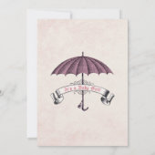 Invitation vintage bébé fille douche (Dos)