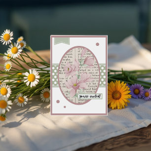 Invitation Vintage Bellflower Détails sur le dos Anniversaire