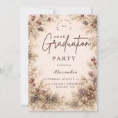 Invitation Vintage Berry Botanical Graduation Party (Devant)