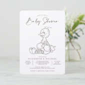 Invitation vintage Big Bird Baby shower (Debout devant)