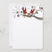 Invitation Vintage Birds Red & Purple Wedding Invite (Dos)