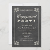 Invitation Vintage Black Chalkboard Mariage (Devant)