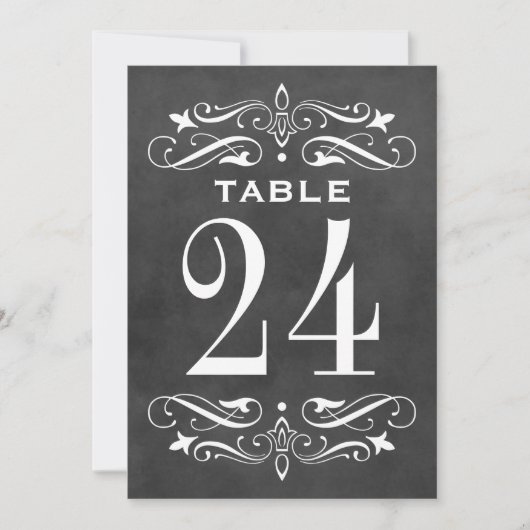 Invitation Vintage Black Chalkboard Mariage (Devant)