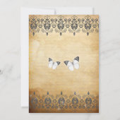 Invitation Vintage Black Floral Butterfly Sweet 16 (Dos)