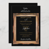 Invitation Vintage Black & Gold Mariage (Devant / Derrière)