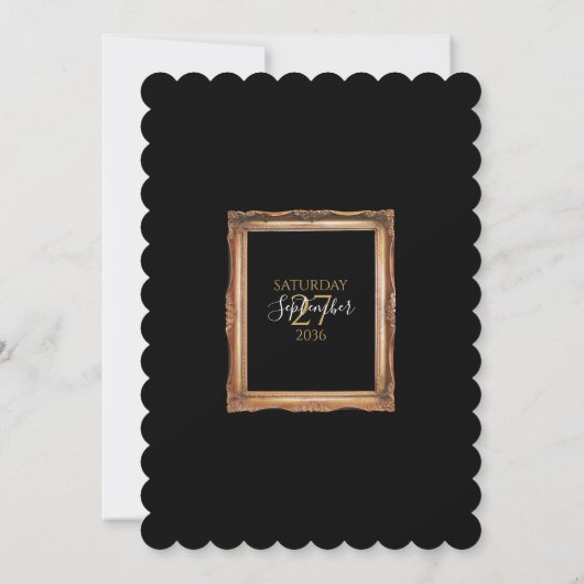 Invitation Vintage Black & Gold Mariage (Dos)