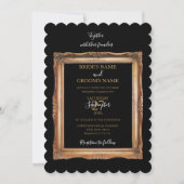Invitation Vintage Black & Gold Mariage (Devant)