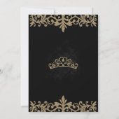 Invitation Vintage Black Gold Princesse Tiara Quinceañera (Dos)