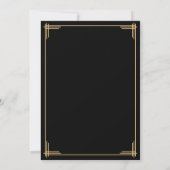 Invitation Vintage Black Great Gatsby Art Déco Mariage (Dos)