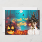 Invitation Vintage Black Witch Halloween Party (Devant)
