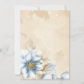 Invitation Vintage Bleu fleuri Anniversaire (Dos)