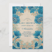 Invitation Vintage Blue Botanical Baby Shower (Devant)