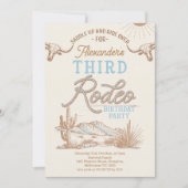 Invitation Vintage Blue Boys Premier Rodéo 3ème anniversaire (Devant)