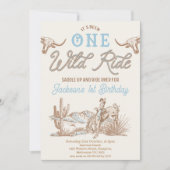 Invitation Vintage Blue Boys Wild Ride 1er anniversaire (Devant)