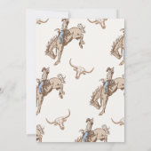 Invitation Vintage Blue Brown Cowboy Rodeo 1er anniversaire (Dos)