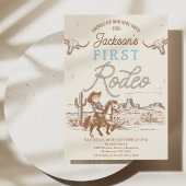Invitation Vintage Blue Cowboy Premier Rodéo 1er Anniversaire
