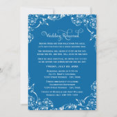 Invitation Vintage Blue Scrolls Répétition Mariage et dîner (Devant)