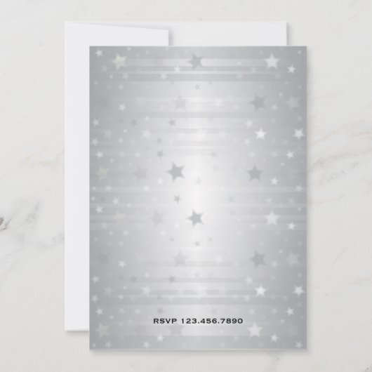 Invitation Vintage Blue Silver Stag (Dos)