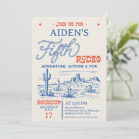 Vintage Blue Western Desert Rodeo 5e anniversaire