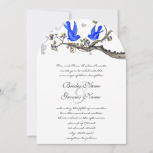 Invitation Vintage Bluebirds Mariage jaune et violet Inviter