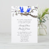 Invitation Vintage Bluebirds Mariage jaune et violet Inviter (Debout devant)