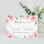 Invitation Vintage Blush Floral Aquarelle Mariage RSVP (Debout devant)