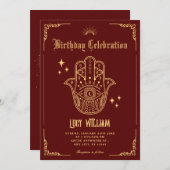 Invitation Vintage Bohemian art symbols (Devant / Derrière)