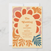 Invitation Vintage Bohemian Retro Mariage Décontracté (Devant)