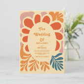 Invitation Vintage Bohemian Retro Mariage Décontracté (Debout devant)