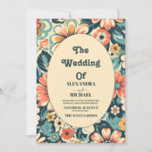 Invitation Vintage Bohemian Retro Mariage Décontracté (Devant)