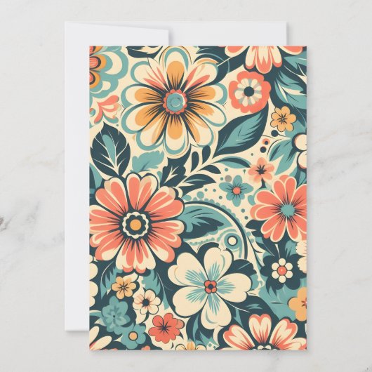 Invitation Vintage Bohemian Retro Mariage Décontracté (Dos)