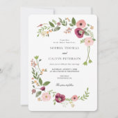Invitation Vintage Boho Floral Mariage (Devant)