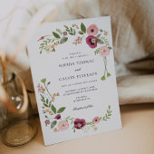 Invitation Vintage Boho Floral Mariage