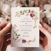 Invitation Vintage Boho Floral Mariage